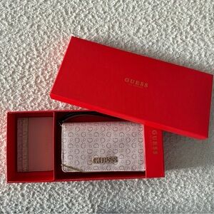 Guess Pink Light Rose Wallet Clutch Coin Purse w/ Matching Card Case